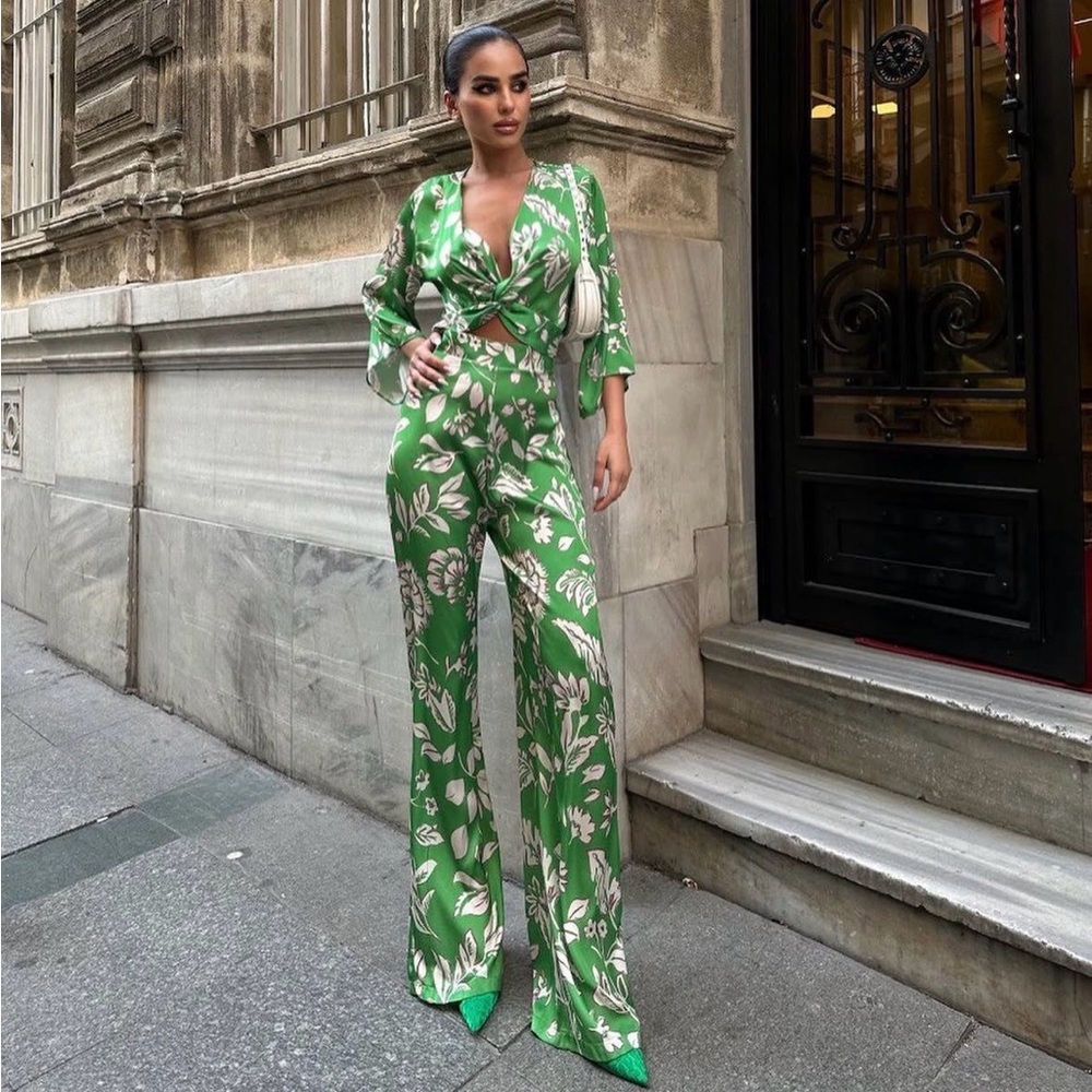 Zara romper jumpsuit cut out Bohemian casual Summer Floral print - Picture 3 of 7